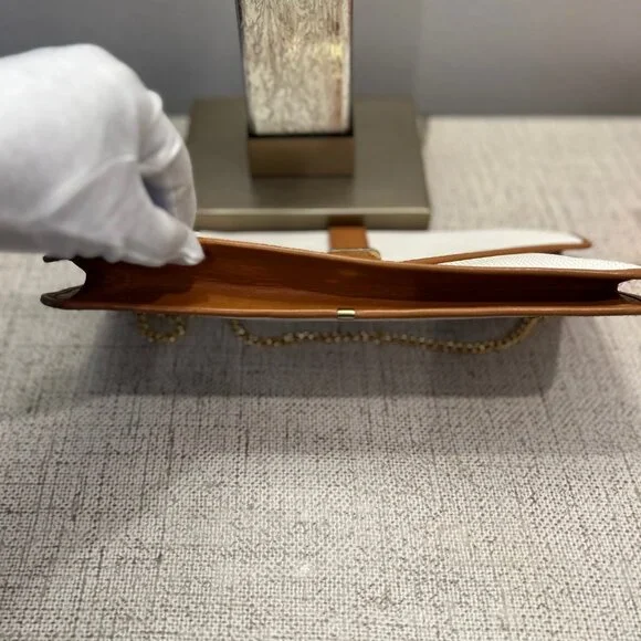 YSL Vintage Woven Leather Clutch with Leather Trim - Picture 6 of 8